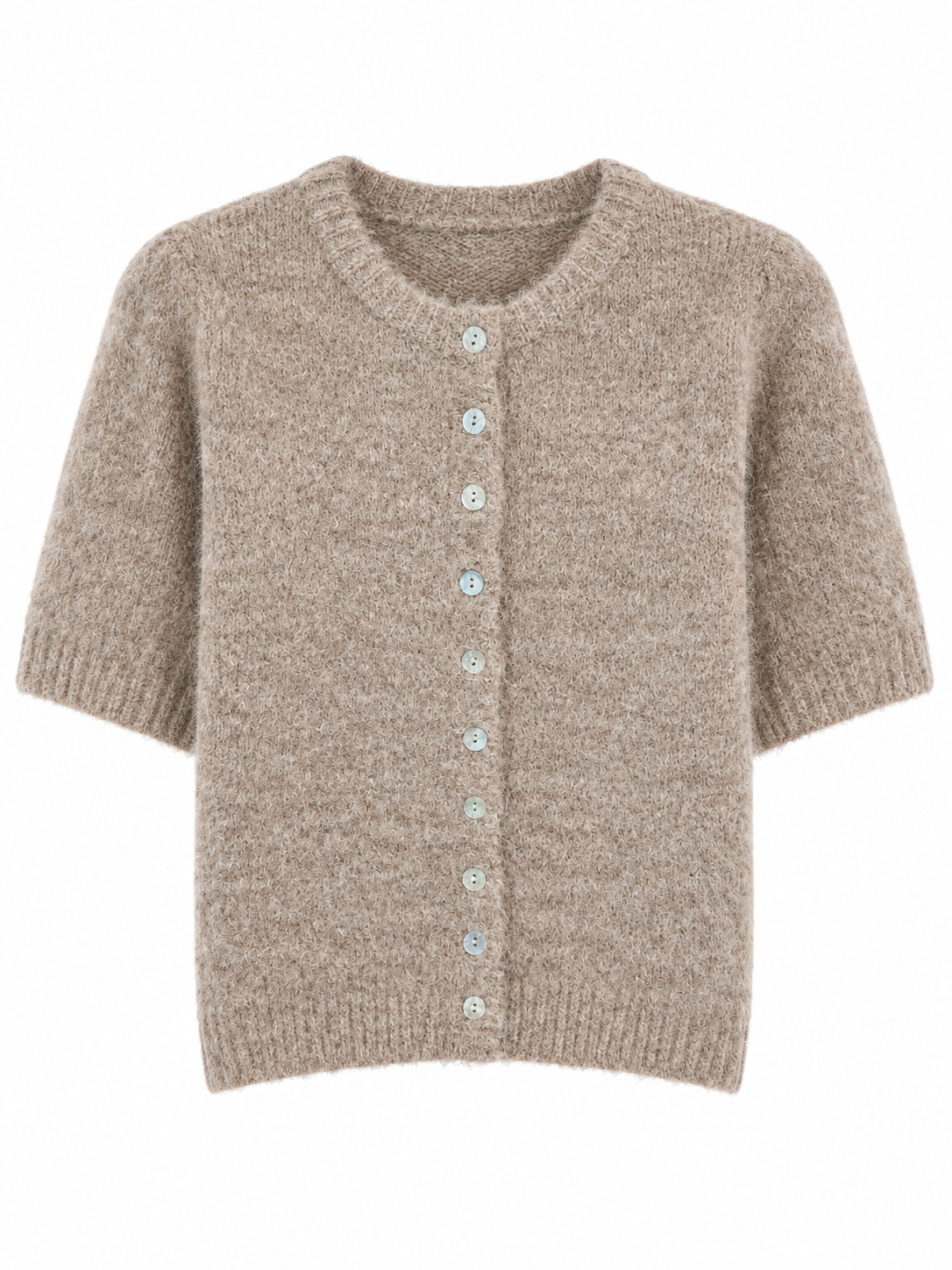 Taupekleur vestje, korte mouw