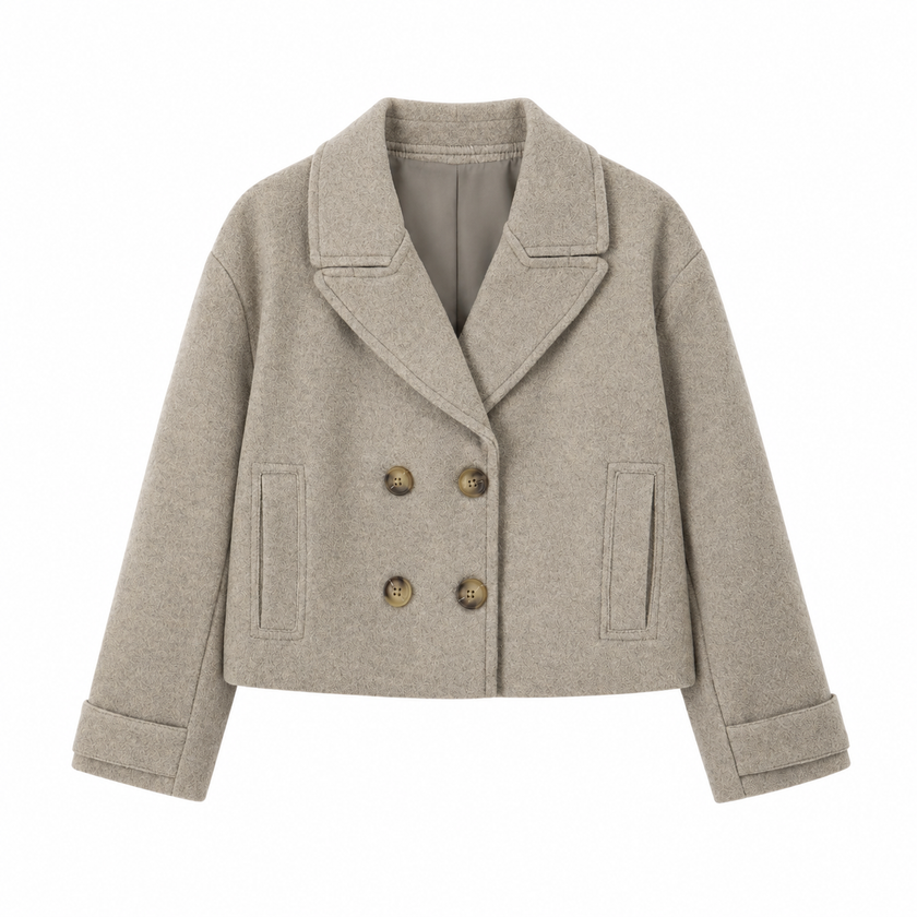 Taupe jasje met knopen