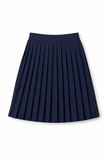 Donkerblauw plooirokje, langere lengte