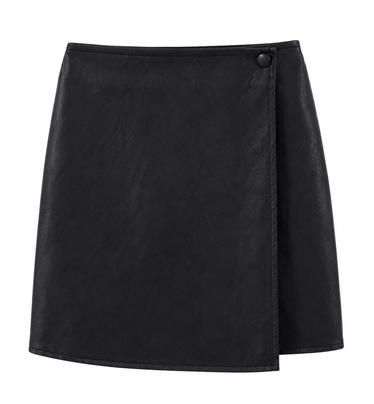 Zwarte lederlook rok