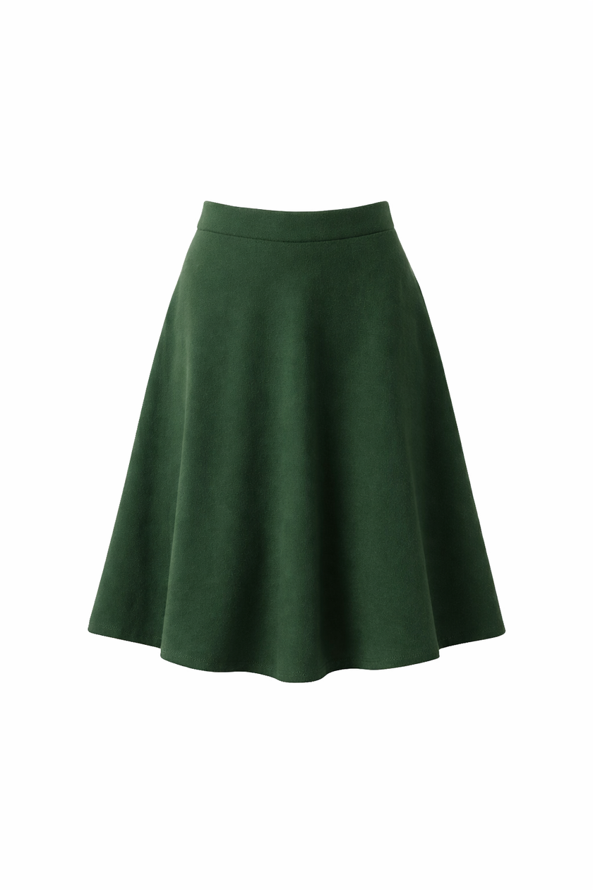Groen klokkend bouclé rokje