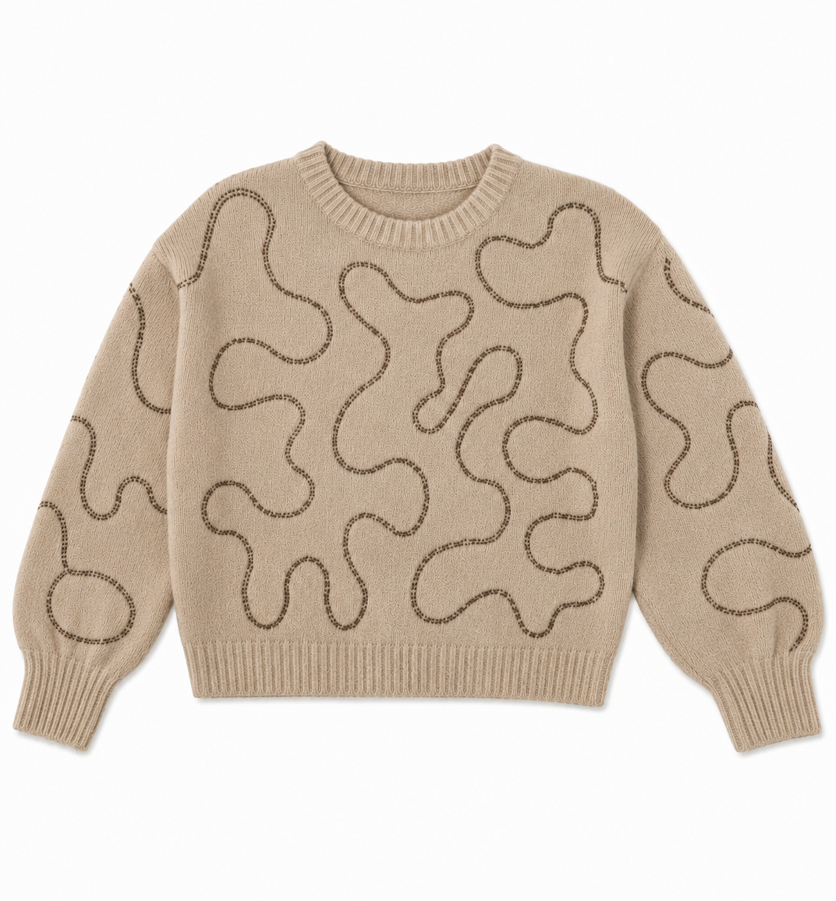 Beige trui met goudkleurige details