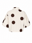 Crème blouse met bruine stippen