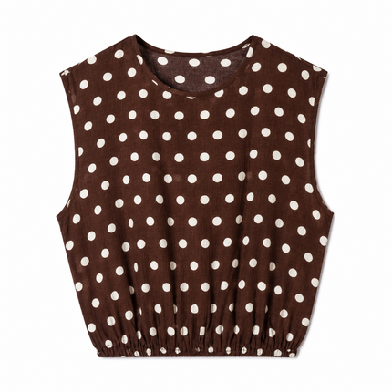 Donkerbruine stippen top