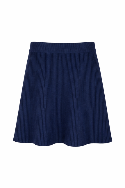 Donkerblauw gebreid rokje
