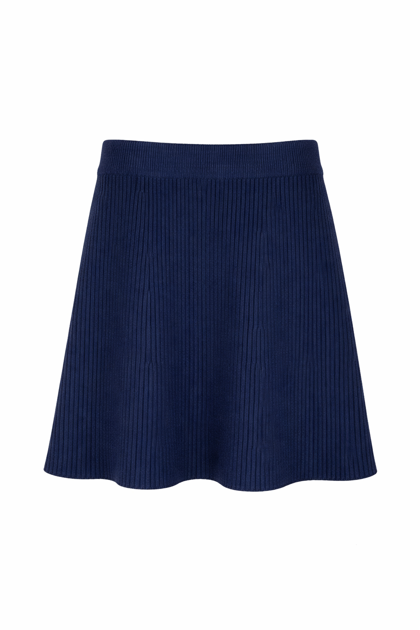 Donkerblauw gebreid rokje