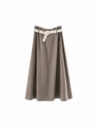 Taupe kleurige lange rok met riem