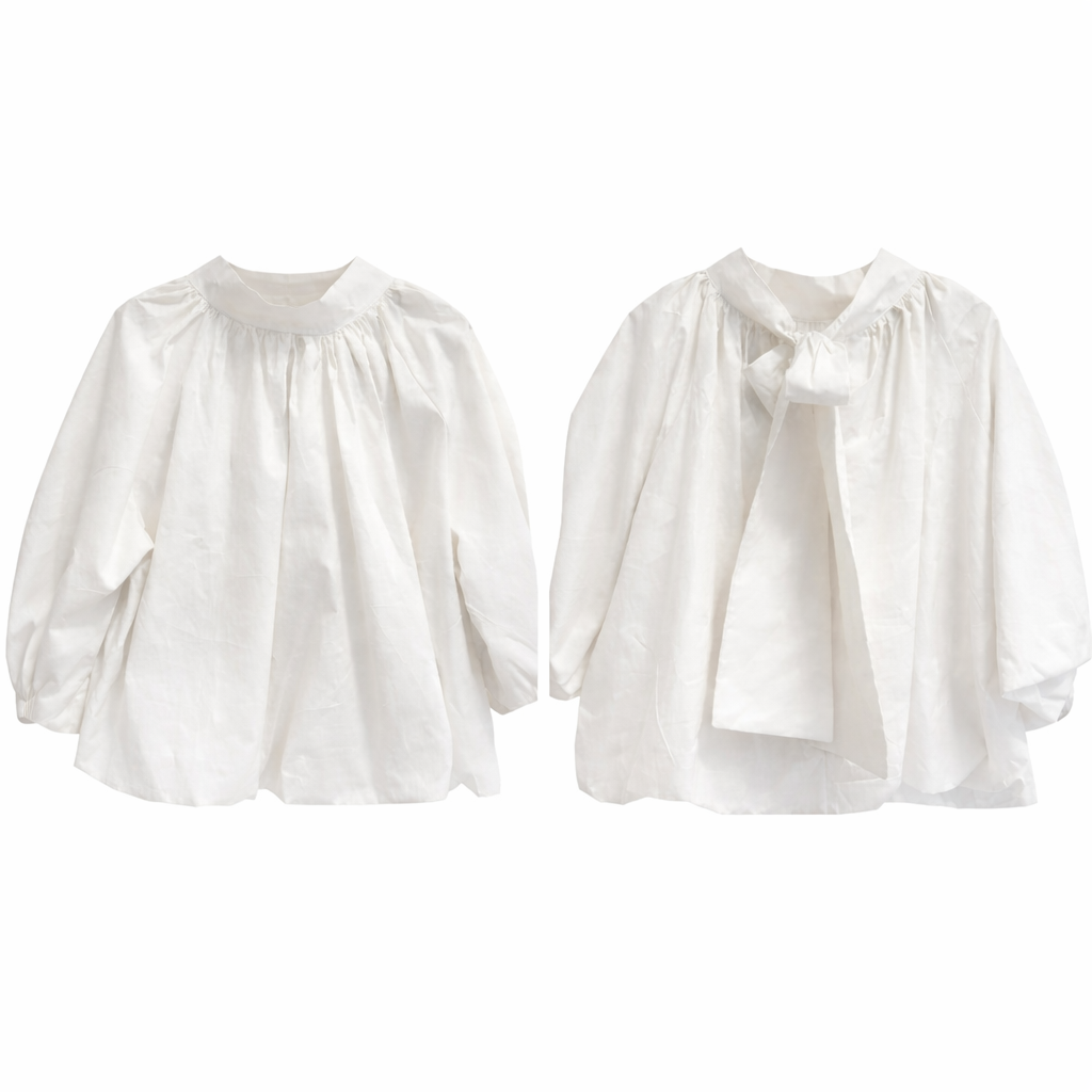 Witte blouse/top met strik in de nek