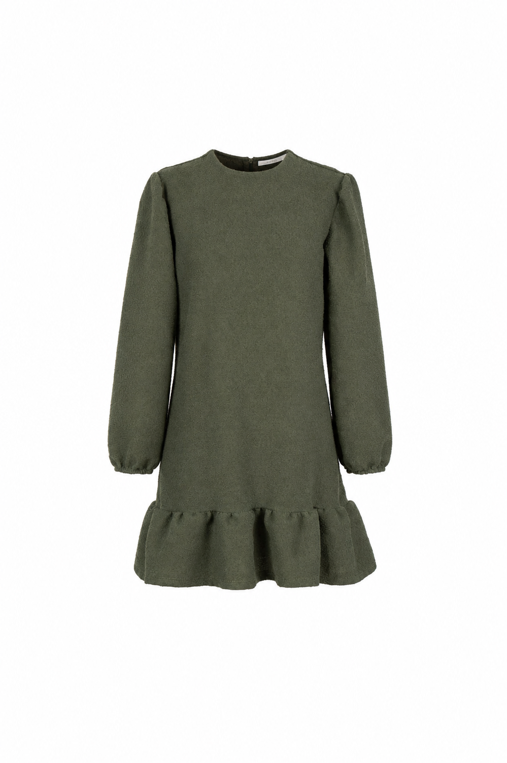 Groen bouclé jurkje