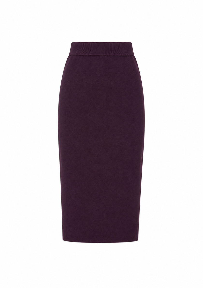 Kersenrode gebreide midi rok