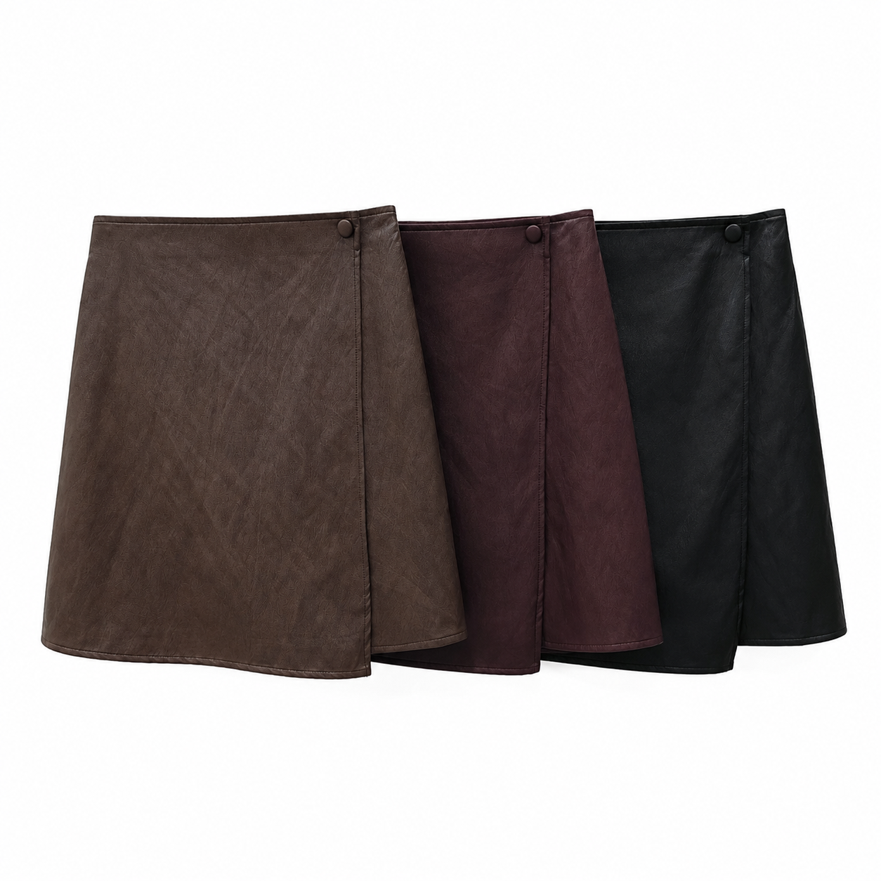 Rode lederlook rok