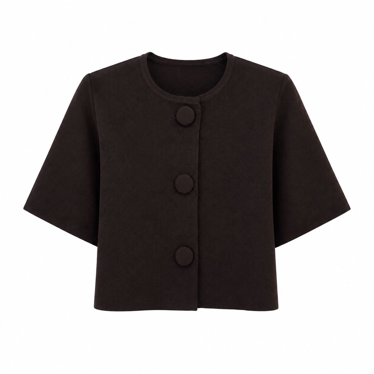 Donkerbruin vest met grote knopen