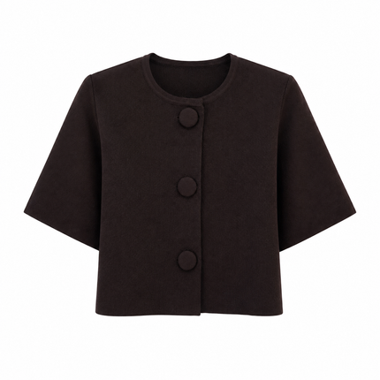 Donkerbruin vest met grote knopen