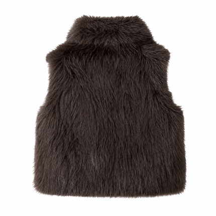 Donkerbruin bont gilet