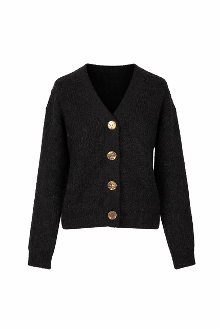 Zwart vest met goudkleurige knopen