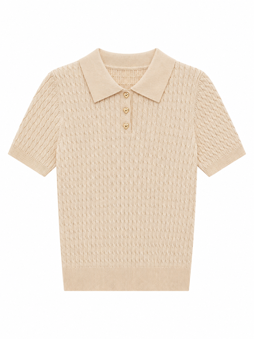Beige kabeltruitje