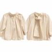 Zandkleur blouse/top met strik in de nek