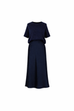 Donkerblauwe silk-look rok