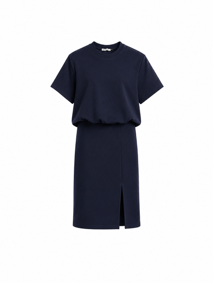 Donkerblauw set van rok en top, kinder