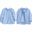 Lichtblauwe blouse/top met strik in de nek