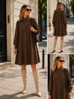 Bruine suèdine blousejurk