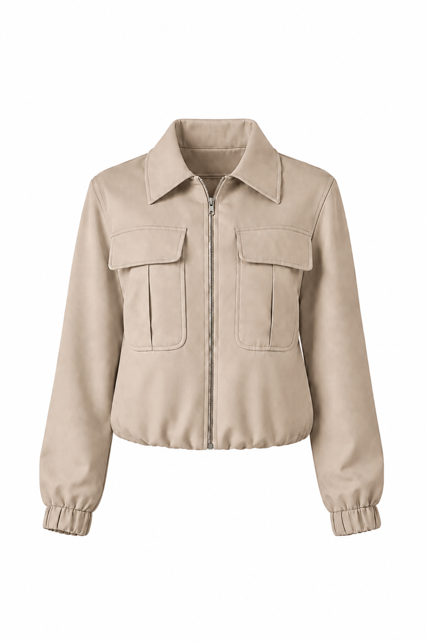 Beige jasje met rits